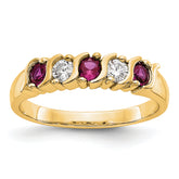 14k Yellow Gold 1/5 carat Diamond and Ruby Complete Band