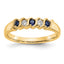 Diamond & Sapphire Five-Stone Band in 10K Yellow Gold, 3.7mm (1/10 ct. tw.), Size 7 - Sophia Jewelers