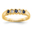 14k Yellow Gold 1/10 carat Diamond and Blue Sapphire Complete Band, Size 7 - Sophia Jewelers