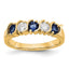Diamond & Blue Sapphire Wedding Band in 14K Yellow Gold, 4.4mm (1/3 ct. tw.), Size 7 - Sophia Jewelers