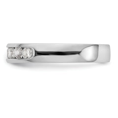 14K White Gold 6-Stone 1/2 carat VS Round Diamond Complete Channel Band