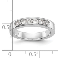 14K White Gold 6-Stone 1/2 carat VS Round Diamond Complete Channel Band