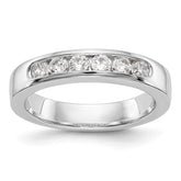 14K White Gold 6-Stone 1/2 carat VS Round Diamond Complete Channel Band