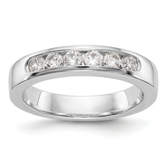 14K White Gold 6-Stone 1/2 carat VS Round Diamond Complete Channel Band