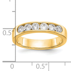 14k Yellow Gold 6-Stone (Holds 6-3.1mm Round) Channel Band Mounting (No Stone Included) (Closed)