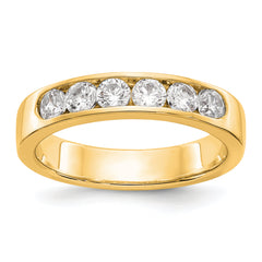 14k Yellow Gold 6-Stone (Holds 6-3.1mm Round) Channel Band Mounting (No Stone Included) (Closed)