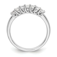 14K White Gold 7-Stone Shared Prong (Holds 7-2.3mm Princess) Diamond Band Mounting (No Stone Included)