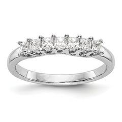 14K White Gold 7-Stone Shared Prong (Holds 7-2.3mm Princess) Diamond Band Mounting (No Stone Included)