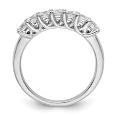14K White Gold 7-Stone Shared Prong (Holds 7-2.8mm Princess) Diamond Band Mounting (No Stone Included)