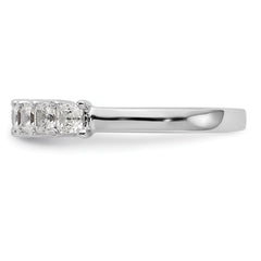 14K White Gold 7-Stone Shared Prong (Holds 7-2.8mm Princess) Diamond Band Mounting (No Stone Included)