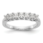 14K White Gold 7-Stone Shared Prong (Holds 7-2.8mm Princess) Diamond Band Mounting (No Stone Included)
