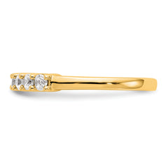 14K Yellow Gold 7-Stone Shared Prong (Holds 7-2.6mm Round) Diamond Band Mounting (No Stone Included)