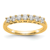 14K Yellow Gold 7-Stone Shared Prong (Holds 7-2.6mm Round) Diamond Band Mounting (No Stone Included)
