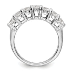 14K White Gold 7-Stone Shared Prong (Holds 7-3.0mm Round) Diamond Band Mounting (No Stone Included)