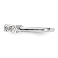 14K White Gold 7-Stone Shared Prong (Holds 7-3.0mm Round) Diamond Band Mounting (No Stone Included)