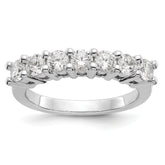 14K White Gold 7-Stone Shared Prong (Holds 7-3.0mm Round) Diamond Band Mounting (No Stone Included)
