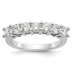 14K White Gold 7-Stone Shared Prong (Holds 7-3.0mm Round) Diamond Band Mounting (No Stone Included)