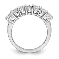 14K White Gold 7-Stone Shared Prong (Holds 7-3.3mm Round) Diamond Band Mounting (No Stone Included)