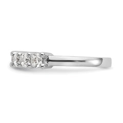 14K White Gold 7-Stone Shared Prong (Holds 7-3.3mm Round) Diamond Band Mounting (No Stone Included)
