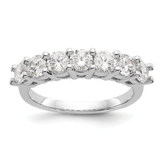 14K White Gold 7-Stone Shared Prong (Holds 7-3.3mm Round) Diamond Band Mounting (No Stone Included)