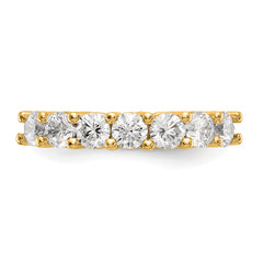 14K Yellow Gold 7-Stone Shared Prong (Holds 7-3.7mm Round) Diamond Band Mounting (No Stone Included)