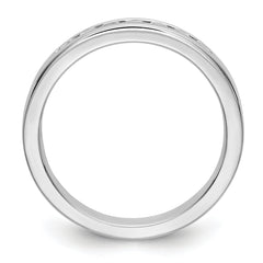 Platinum 7-Stone (Holds 7-2.1mm Round) Channel Band Mounting (No Stone Included)