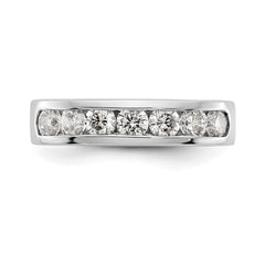 Platinum 7-Stone (Holds 7-3.4mm Round) Channel Band Mounting (No Stone Included)