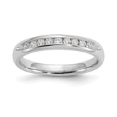 14k White Gold 1/5 carat Lab Grown Diamond VS/SI+ G+ Nine Stone Complete Fashion band