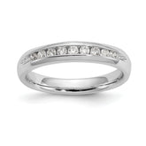 14k White Gold 1/5 carat Lab Grown Diamond VS/SI+ G+ Nine Stone Complete Fashion band