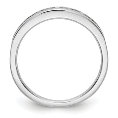 14K White Gold 11-Stone 1/3 carat Complete Round Diamond Channel Band