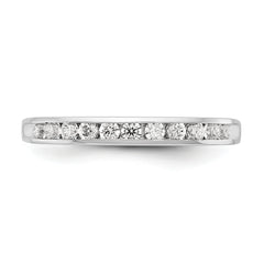 14K White Gold 11-Stone 1/3 carat Complete Round Diamond Channel Band
