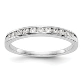 14K White Gold 11-Stone 1/3 carat Complete Round Diamond Channel Band