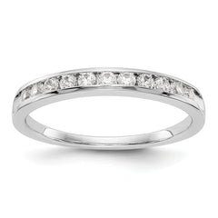 14K White Gold 11-Stone 1/3 carat Complete Round Diamond Channel Band