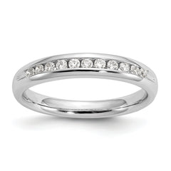 14k White Gold 1/5 carat Lab Grown Diamond VS/SI+ G+ Eleven Stone Complete Channel Set Band