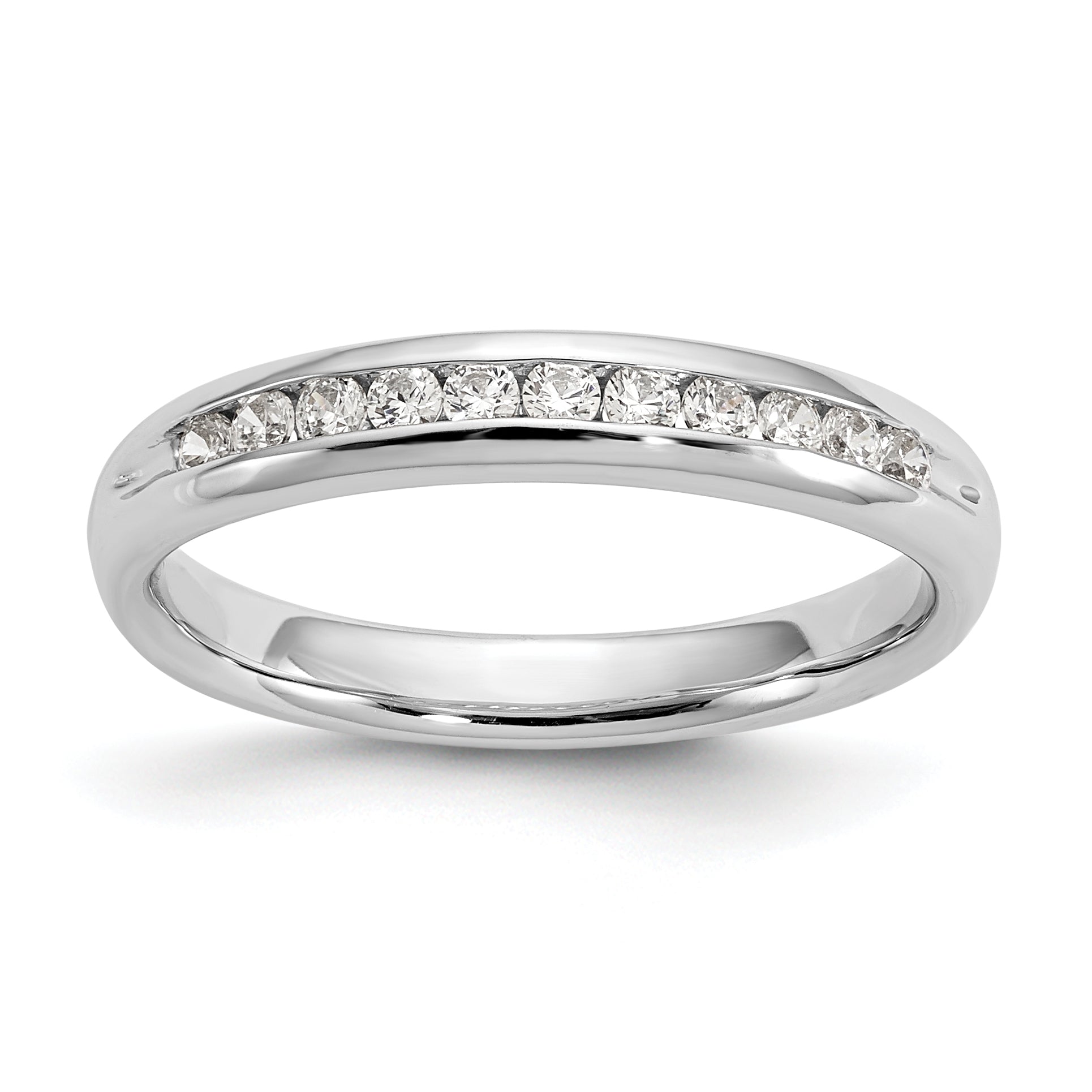 14k White Gold 1/4 carat Lab Grown Diamond VS/SI+ G+ Eleven Stone Complete Channel Set Band