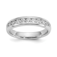 14k White Gold 1/2 carat Lab Grown Diamond VS/SI+ G+ Eleven Stone Complete Channel Set Band