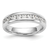 14k White Gold 3/4 carat Lab Grown Diamond VS/SI+ G+ Eleven Stone Complete Channel Set Band