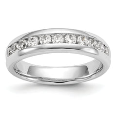 14k White Gold 3/4 carat Lab Grown Diamond VS/SI+ G+ Eleven Stone Complete Channel Set Band
