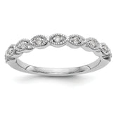 14k White Gold 1/10 carat Lab Grown Diamond VS/SI+ G+ Complete Fashion Band