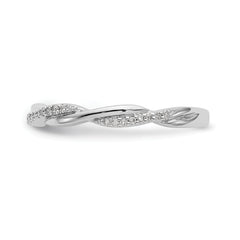 14k White Gold 1/8 carat Lab Grown Diamond VS/SI+ G+ Complete Twist Band