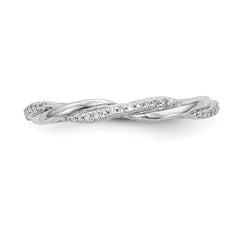 14k White Gold 1/8 carat Lab Grown Diamond VS/SI+ G+ Complete Twist Band