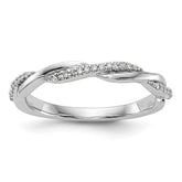 14k White Gold 1/8 carat Lab Grown Diamond VS/SI+ G+ Complete Twist Band