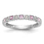 10K White Gold Diamond w/Pink Sapphire Band