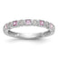14k White Gold 1/10 carat Diamond and Pink Sapphire Complete Band