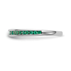 14k White Gold Emerald Complete Channel Band