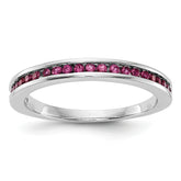 14k White Gold Ruby Complete Channel Band