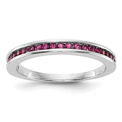 14k White Gold Ruby Complete Channel Band