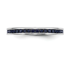 14k White Gold Blue Sapphire Complete Channel Band
