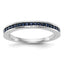 14k White Gold Blue Sapphire Complete Channel Band