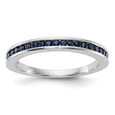 14k White Gold Blue Sapphire Complete Channel Band